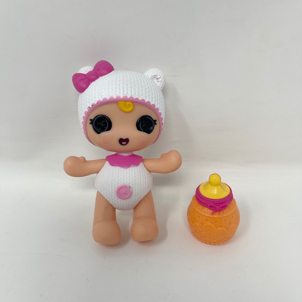 Lalaloopsy Babies Newborns Huggy Made from a Teddy w Bottle White Pink Rare
